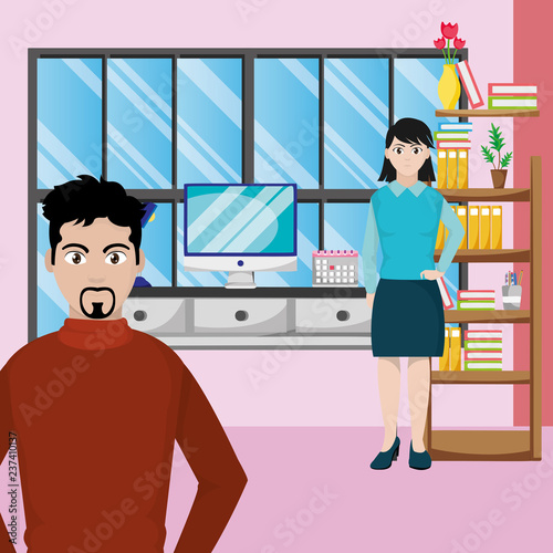 business coworkers executives cartoon