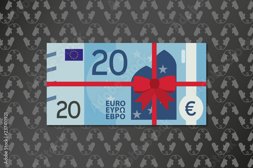 20 Euro - weihnachtliches Muster