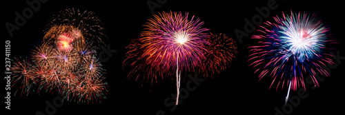 Fireworks on black background