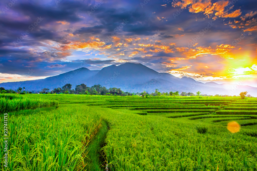 Beauty On Morning Light With Amazing Sky And Color In Indonesia Nature