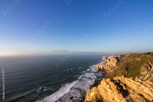 sunset on coast of the sea