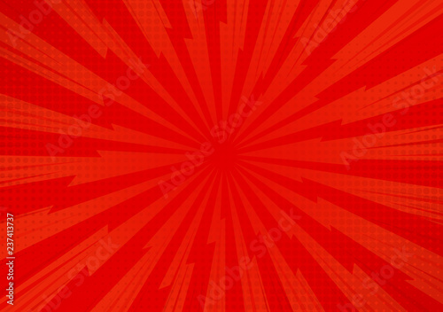 Red Abstract Comic Cartoon Sunlight Background. Vector Illustration Design.