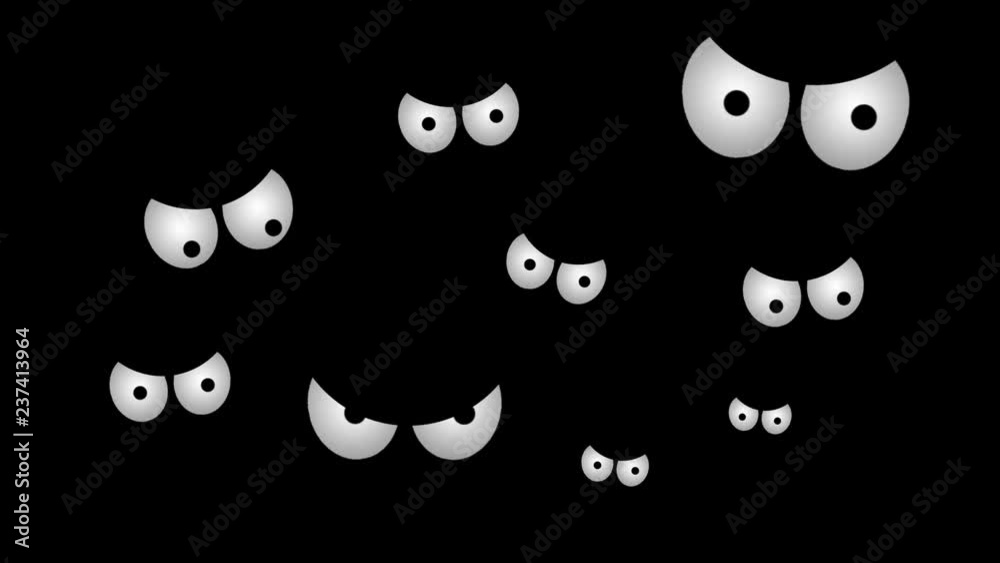Cartoon eyes blinking in the dark