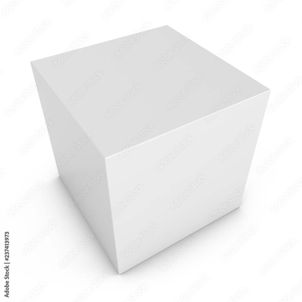 3D Rendering White Boxe on white background 3D Rendering White Boxe on white background