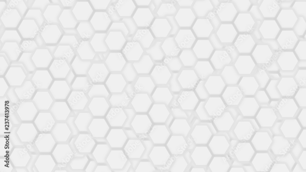 Light gray background with flat abstract hexagons Light gray background with flat abstract hexagons
