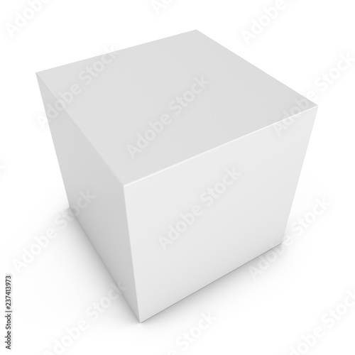 3D Rendering White Boxe on white background