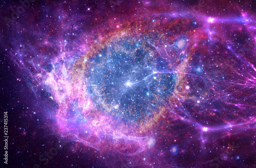 Artistic Abstract Multicolored Glowing Galaxy Shaped As An Eye