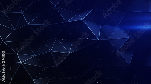 Futuristic low poly blue co...