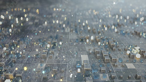 Futuristic matrix of cubes ...