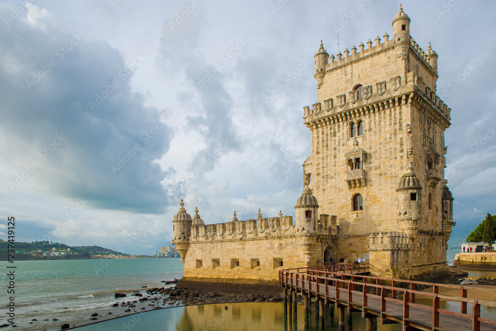 LISBON, PORTUGAL - NOVEMBER 22, 2018: Belem Tower, one of the most famous attractions of Portugal