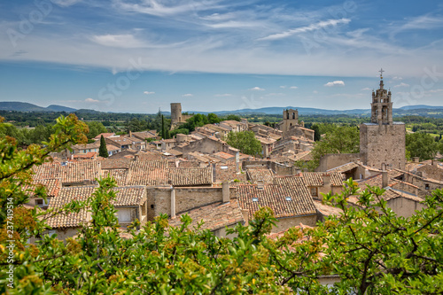 The towers of Cucuron. View of Cucuron in the South of France, Provence, Luberon, Vaucluse, France