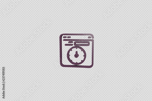 3D illustration of Speed Test, violet color with transparent background.