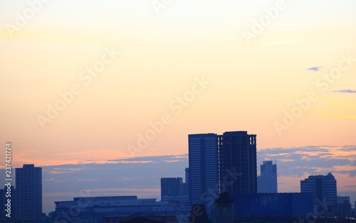 Silhouette Business Building during twilight