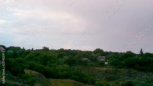 sunset over canyon, dramatic sky over canyon, timelapse of sunset over buksky canyon, changes in the weather at sunset, timelapse of sunset over the valley, timelapse of buki canyon in Ukraine photo