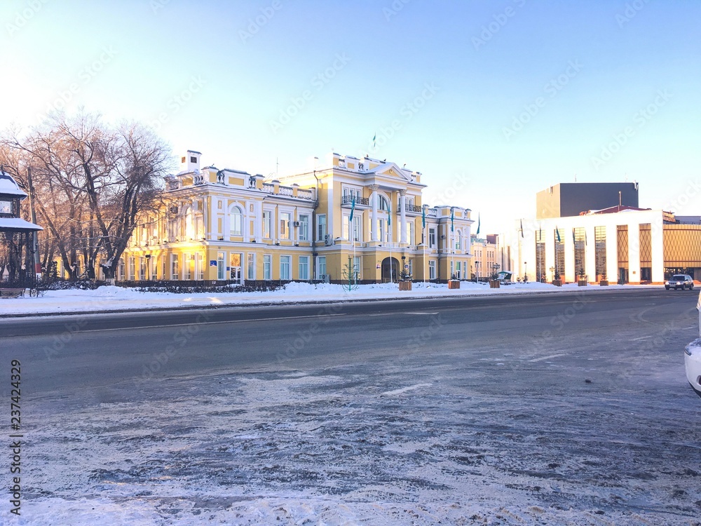 Naklejka premium city in winter