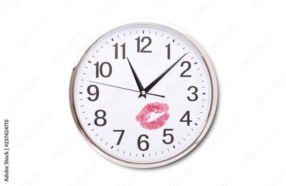 Big clock on white background. Time change concept Big clock on white background. Time change concept
