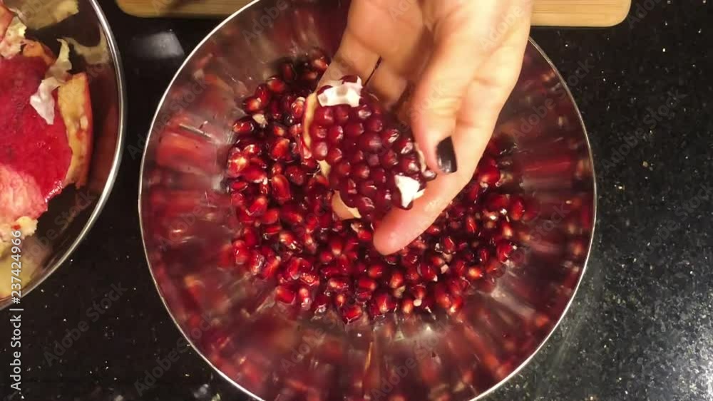 pomegranate seeds close up