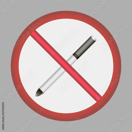 smoking ban.cigarette in the red circle.
