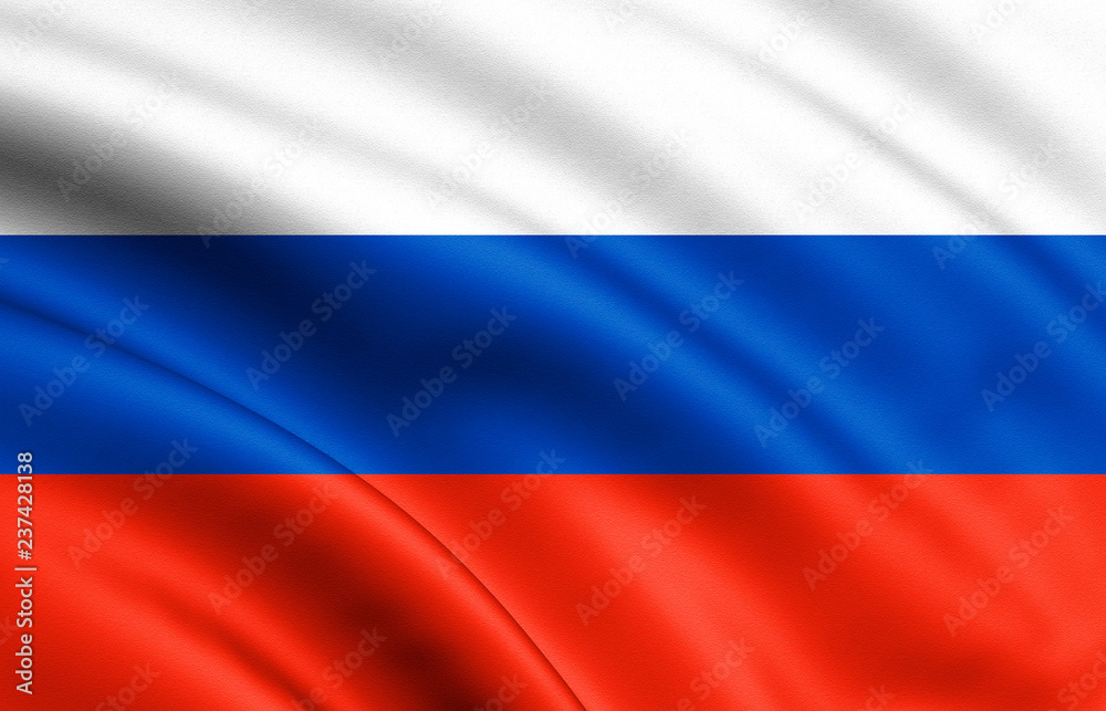 Waving colorful national flag of russia. Waving colorful national flag of russia.