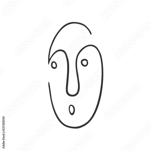 surprised lines art face draw