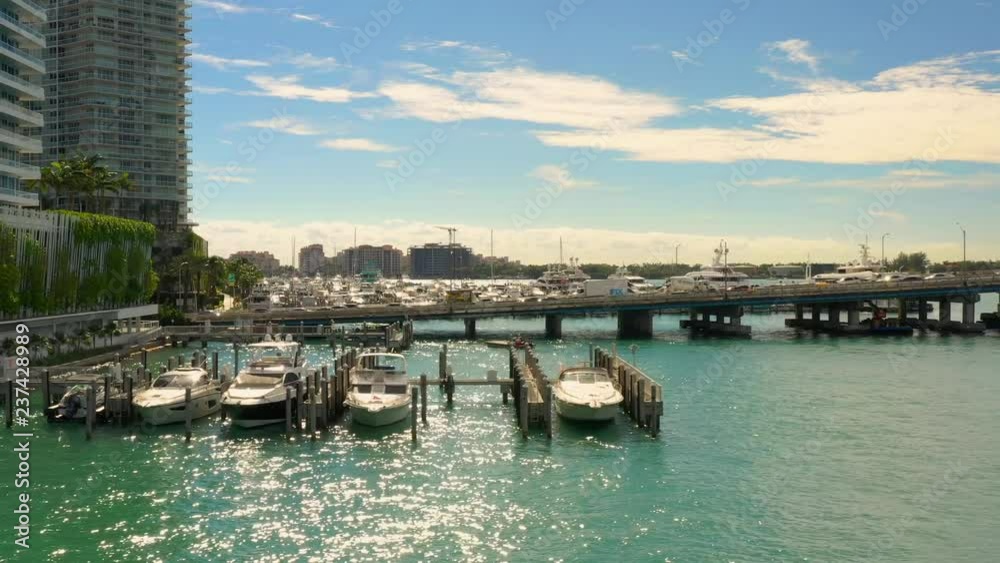Aerial Miami Beach repairs of the Macarthur Causeway November 2018 Aerial Miami Beach repairs of the Macarthur Causeway November 2018