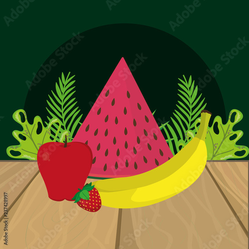 fresh fruits cartoon