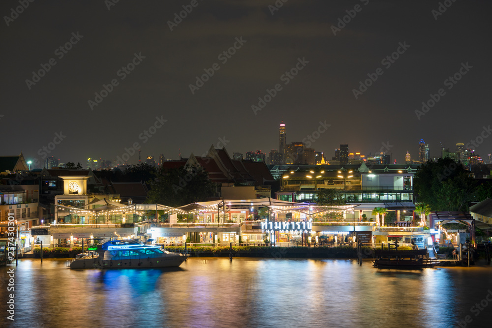 Bangkok, Thailand. ;December 5, 2018 - Tha Maharaj Pier famous tourist attraction in Bangkok.