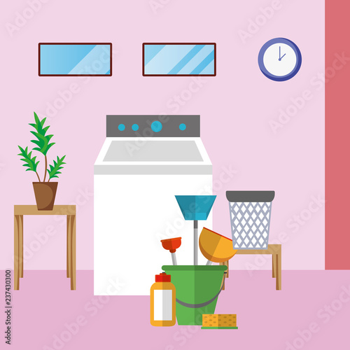 house cleaning laundry room