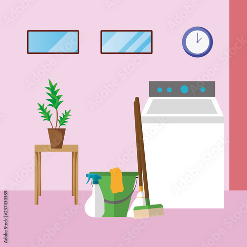 house cleaning laundry room