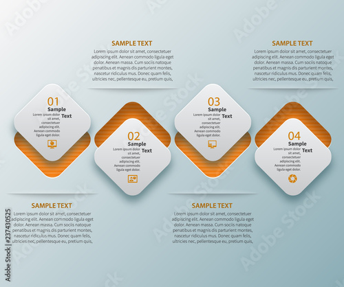Abstract 3D Paper Infographics. Business template .Vector illustration