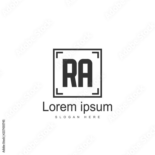 RA Logo template design. Initial letter logo design