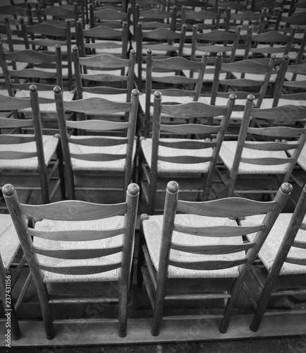 chairs in the place of worship before the religious ceremony
