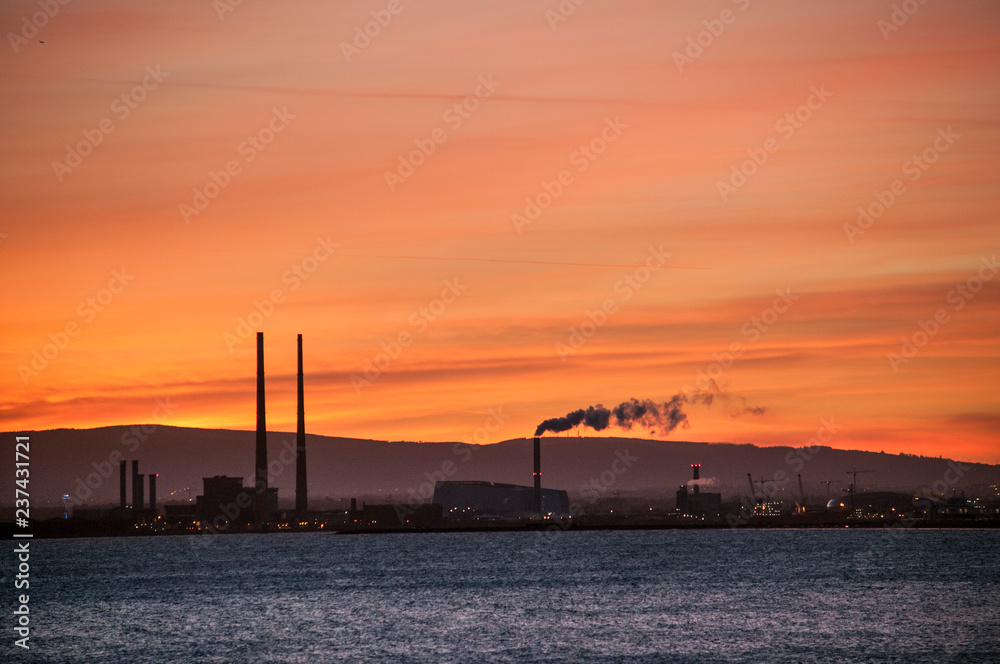 Dublin on sunset