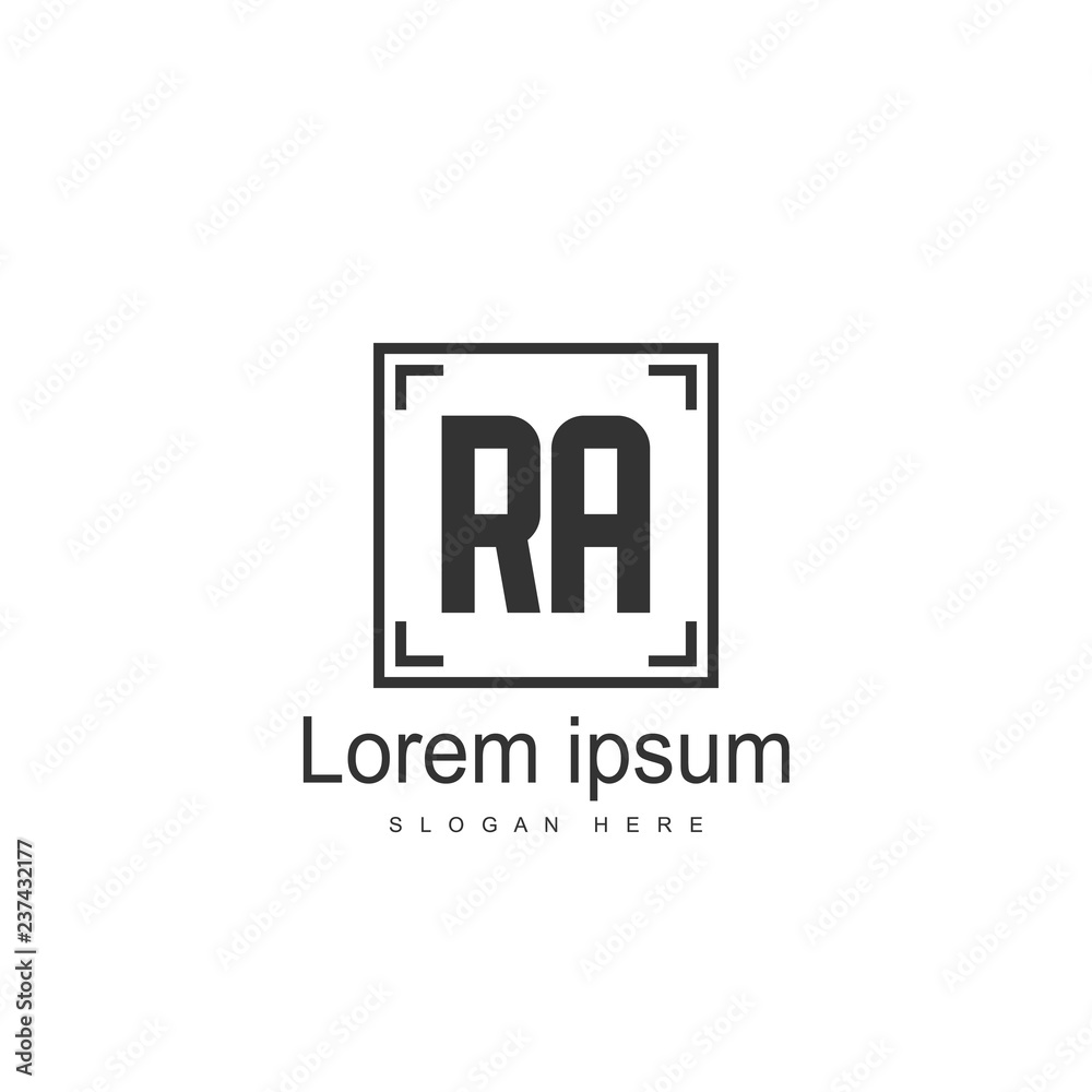 Obraz premium RA Logo template design. Initial letter logo design