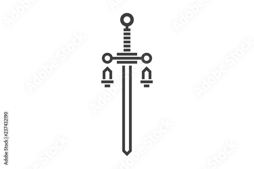 the sword and scales of justice Themis. the logo or icon