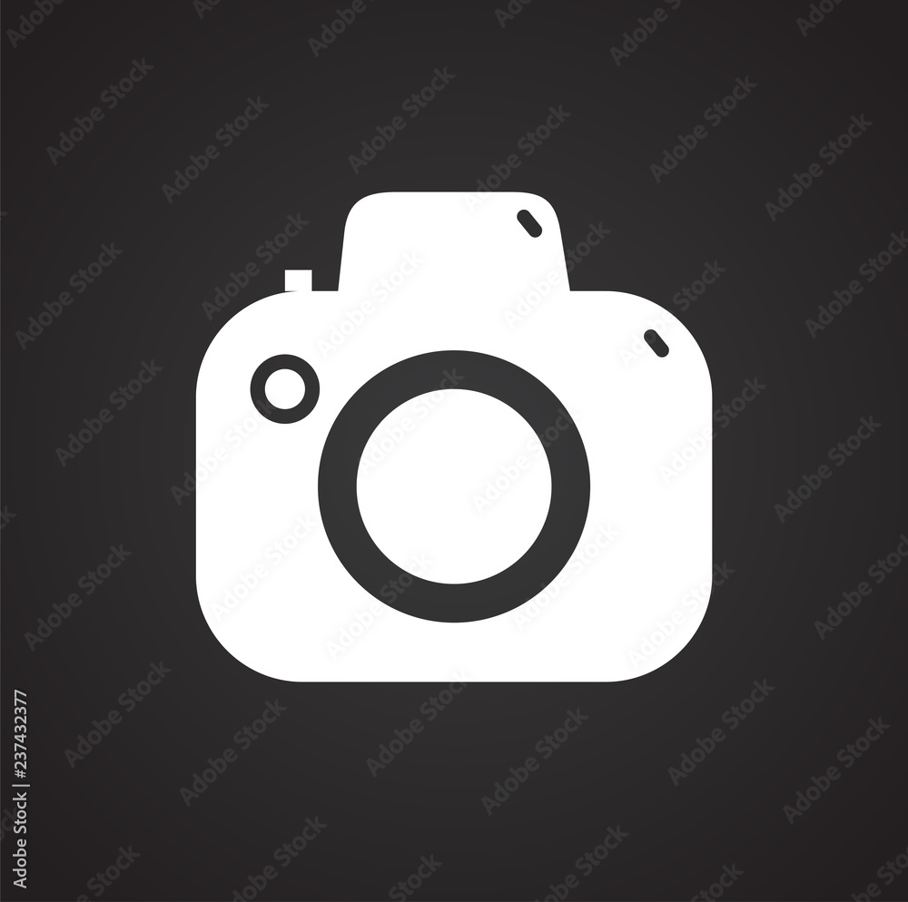 Digital camera icon on black background for graphic and web design, Modern simple vector sign. Internet concept. Trendy symbol for website design web button or mobile app Digital camera icon on black background for graphic and web design, Modern simple vector sign. Internet concept. Trendy symbol for website design web button or mobile app