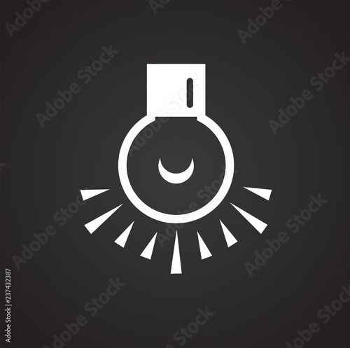 Dark room bulb icon on black background for graphic and web design, Modern simple vector sign. Internet concept. Trendy symbol for website design web button or mobile app