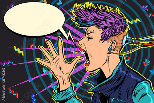 cyberpunk 80s girl woman