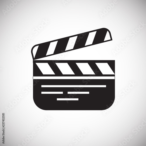 Movie clap board icon on white background for graphic and web design, Modern simple vector sign. Internet concept. Trendy symbol for website design web button or mobile app