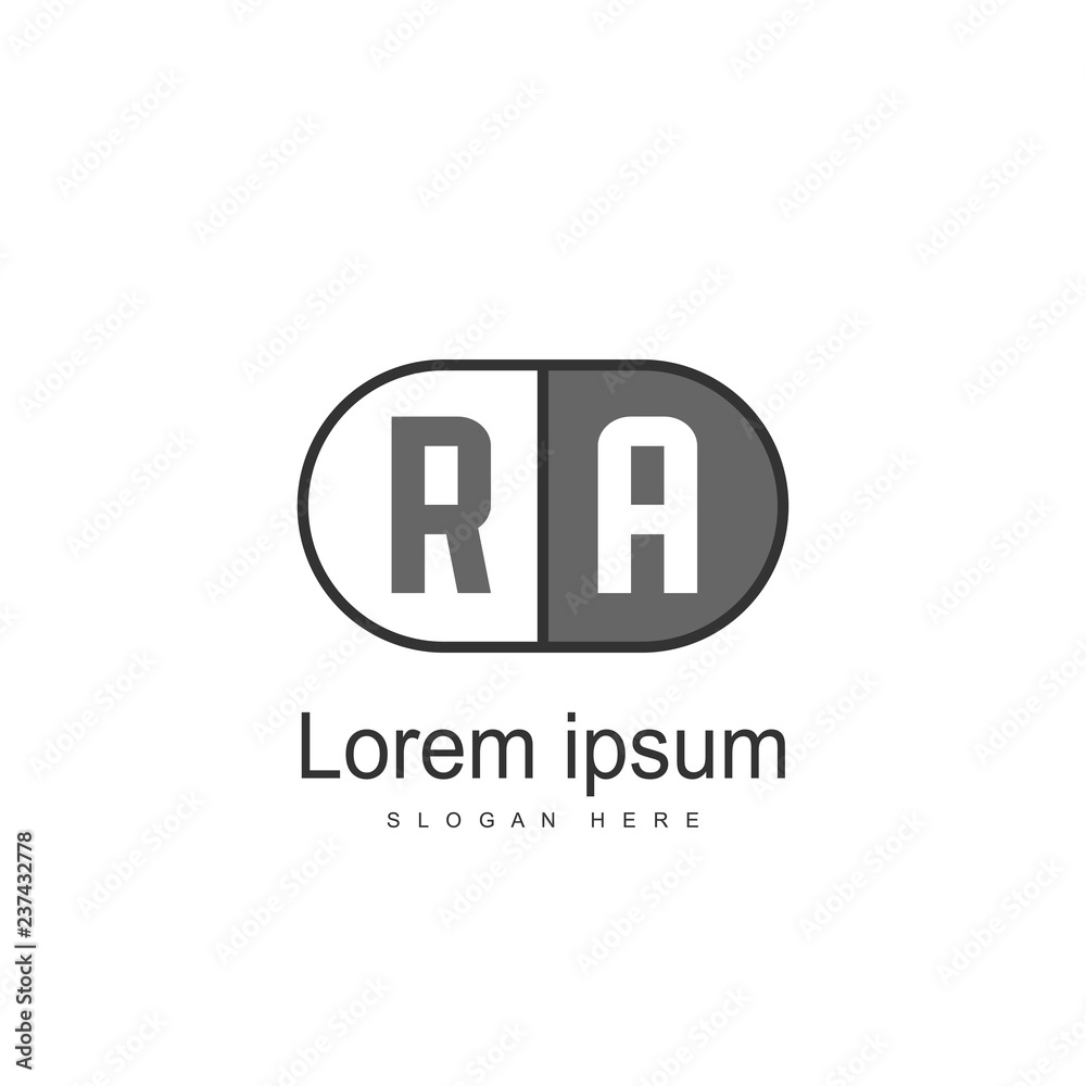 Obraz premium RA Logo template design. Initial letter logo design