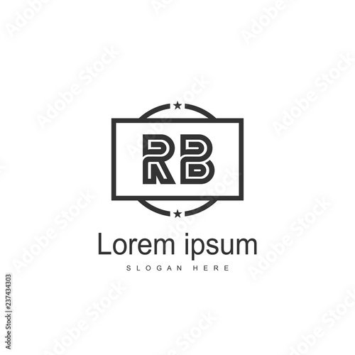 RB Logo template design. Initial letter logo design