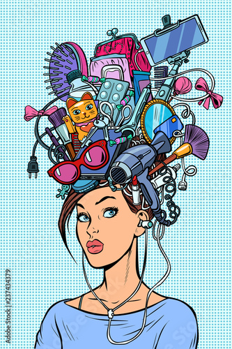 Thoughts modern woman concept