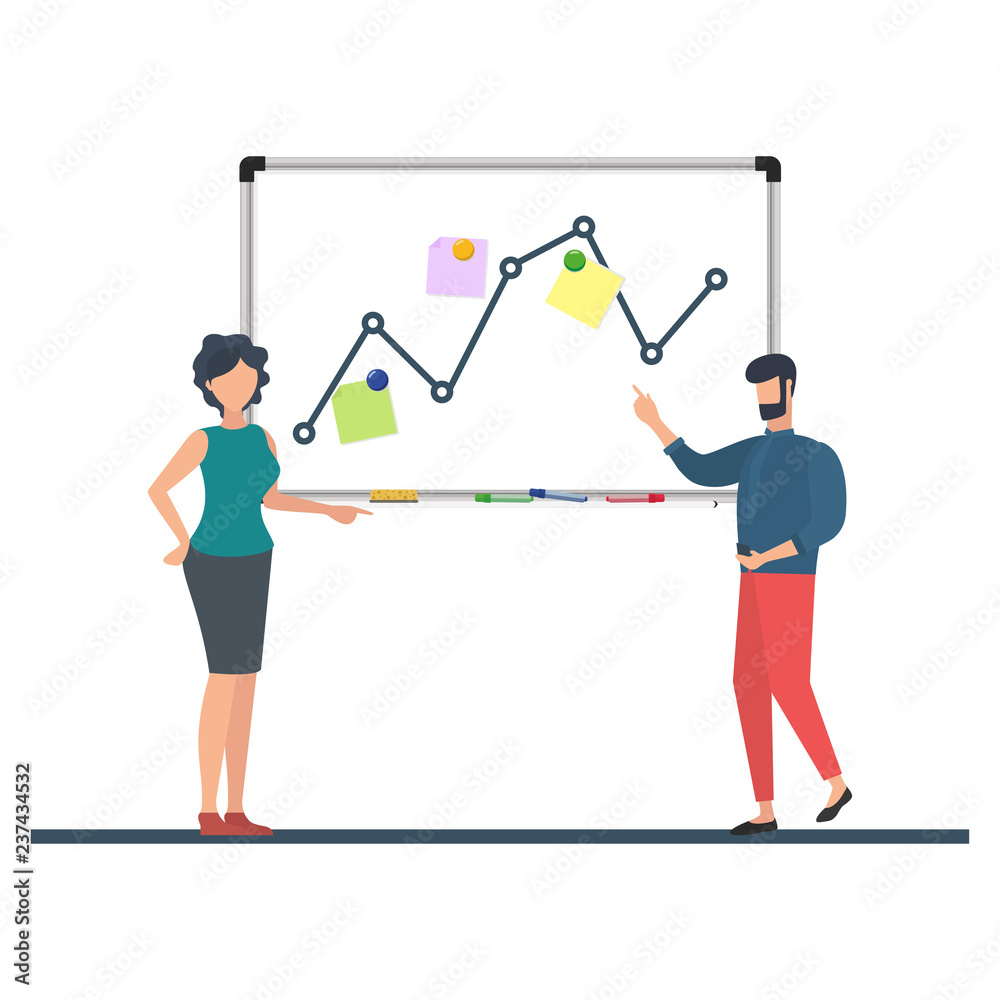 The concept of achieving the goal. Business concept, the leader conducts a seminar, lecture, training. Completion of the task. Vector illustration. The concept of achieving the goal. Business concept, the leader conducts a seminar, lecture, training. Completion of the task. Vector illustration.