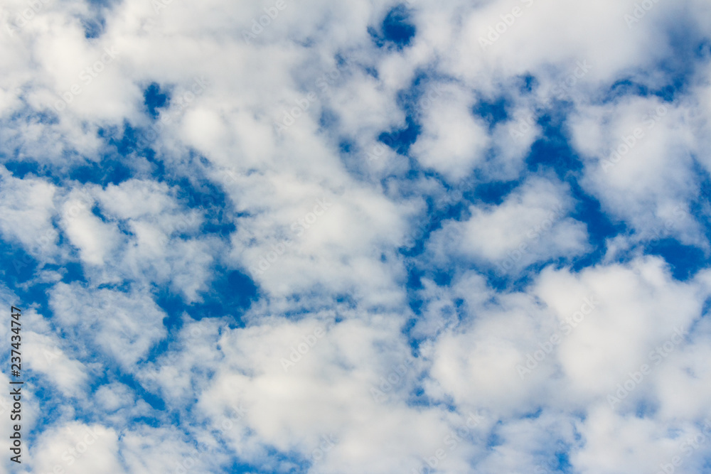 Snow-white light cumulus clouds against a blue sky Snow-white light cumulus clouds against a blue sky