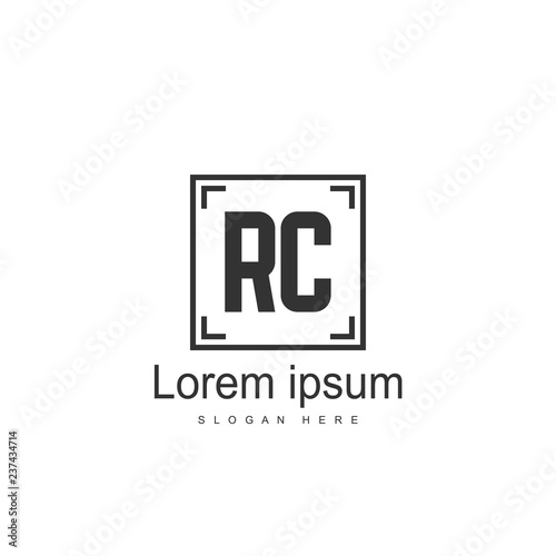 RC Logo template design. Initial letter logo design