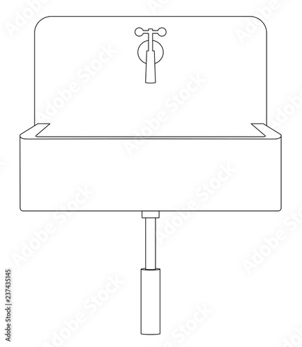 faucet and sink drawing vector eps 10
