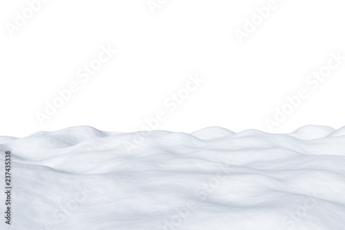 Obraz na płótnie White snowy field isolated on white background