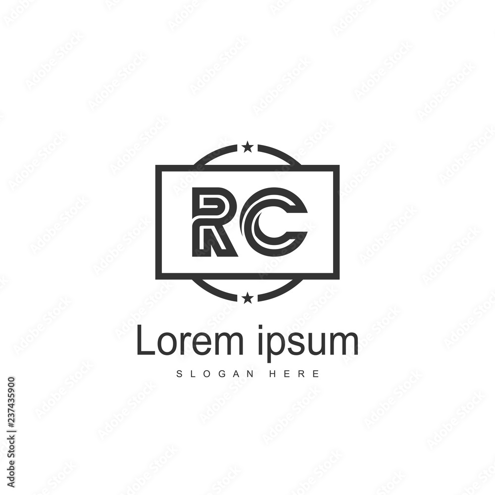 RC Logo template design. Initial letter logo design