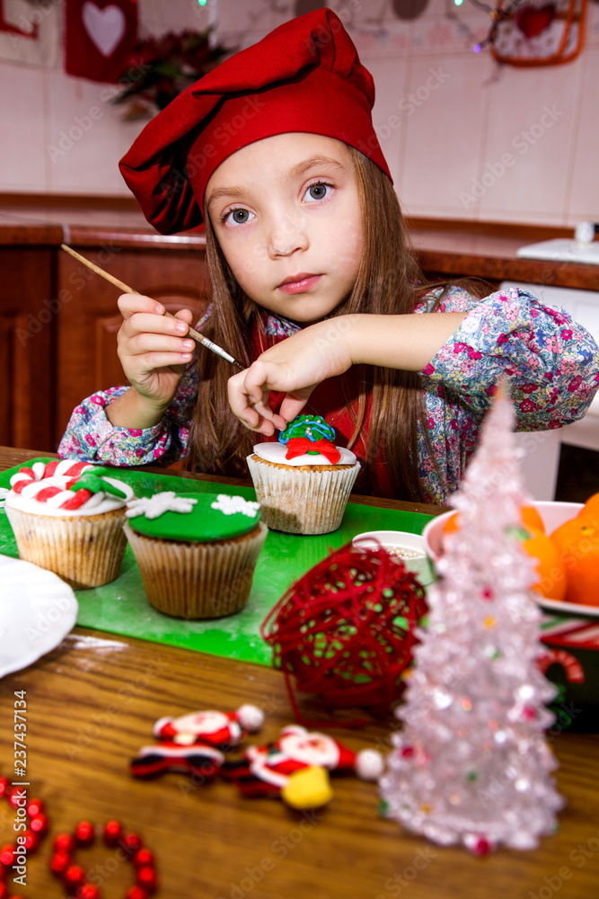 festive red apron Christmas party dessert cupcakes cream sugar sprinkling decoration girl new year cook draw sculpt festive red apron Christmas party dessert cupcakes cream sugar sprinkling decoration girl new year cook draw sculpt