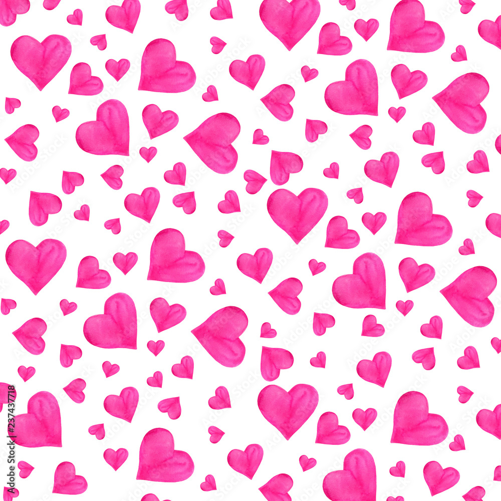 Hearts pattern Valentine's Day watercolor